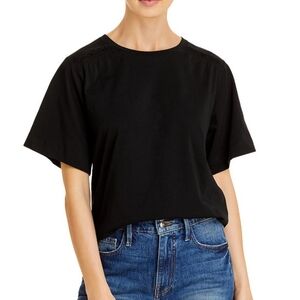 NWOT Rebecca Taylor Cotton Ruched Visitar Side Tee Size XS